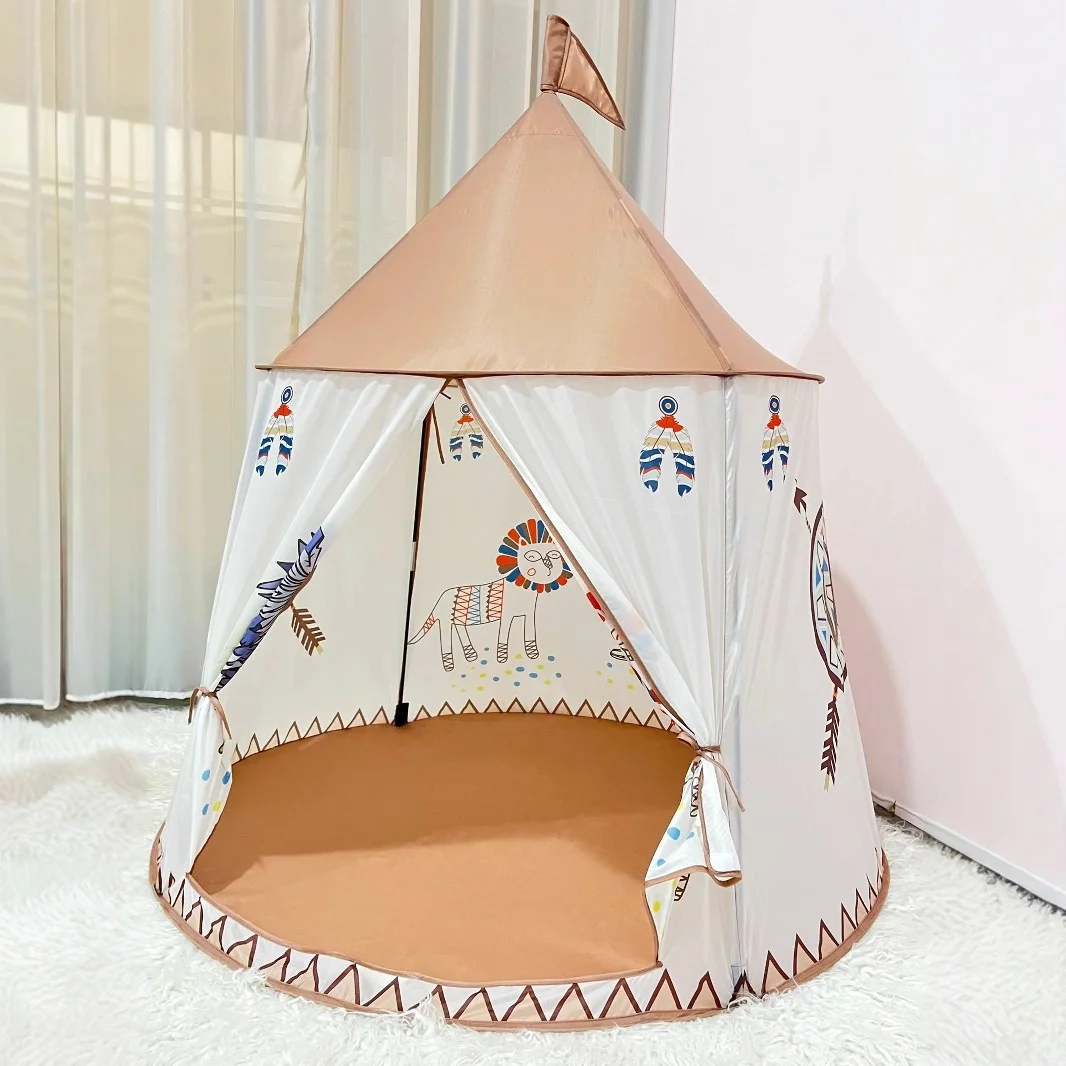 เด็ก Pop Up พับเล่นเต็นท์ Play House ของเล่นเด็กในร่มและกลางแจ้งเด็กเจ้าหญิงสีชมพู Playhouse เต็นท์ Teepee Tipi