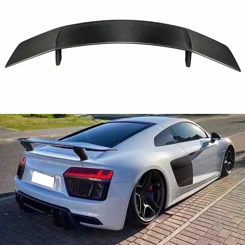 

v style carbon fiber rear spoiler wing for audi r8 gen2 v10 2020 2016-2022