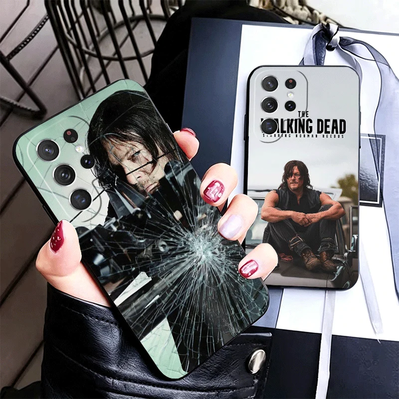The Walking Dead Daryl Dixon Silicone Phone Case for Samsung Galaxy S24 S26 Ultra S25 Edge S23 Plus S22 + S21 S20 FE 5G Black So