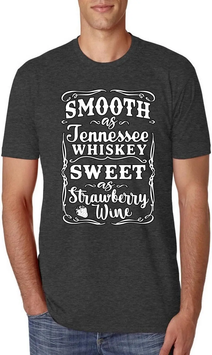 T-shirt Smooth As Tennessee pour homme, whisky Sweet As Harvey, boire du vin