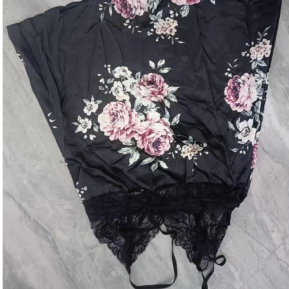 Camisón de lencería sexy, falda con tirantes, ropa interior, pijamas transparentes de encaje para mujer