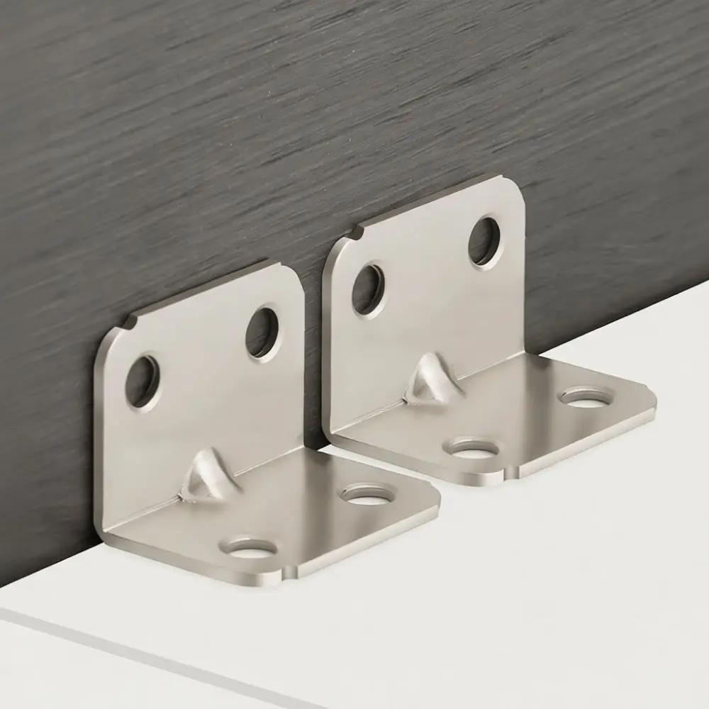 Heavy Duty 90 Degree Corner Brace Stainless Steel 6 Hole L Bracket Furniture Support Joint Fastener Cabinet Shelf Hardware