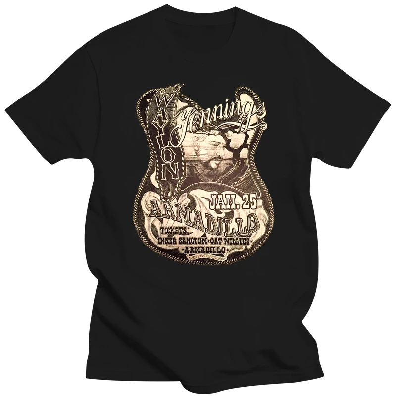 Men tshirt  Waylon Jennings Vintage The Concert Armadillo Unisex T Shirt(1) Printed T-Shirt tees top