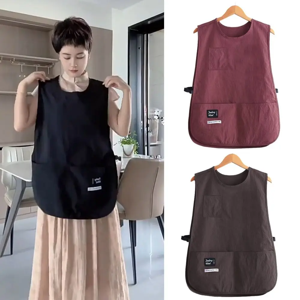 Waterproof Stain-Resistant Apron Breathable Anti Dirty Sleeved Apron Multipurpose Nylon Vest Style Kitchen Aprons