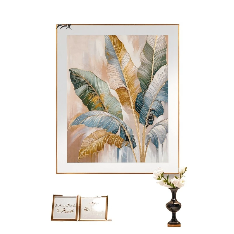 

Hand-carved, bronze carving painting "Home Big Leaf Big Pair" living room entrance painting, Chinese bedroom decoration painting