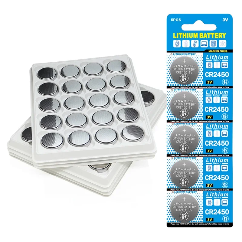 

3V CR2450 Button Batteries CR2450 5029LC LM2450 DL2450 CR2450N BR2450 600mAh Lithium Cell Coin Watch Battery Carded Wholesale