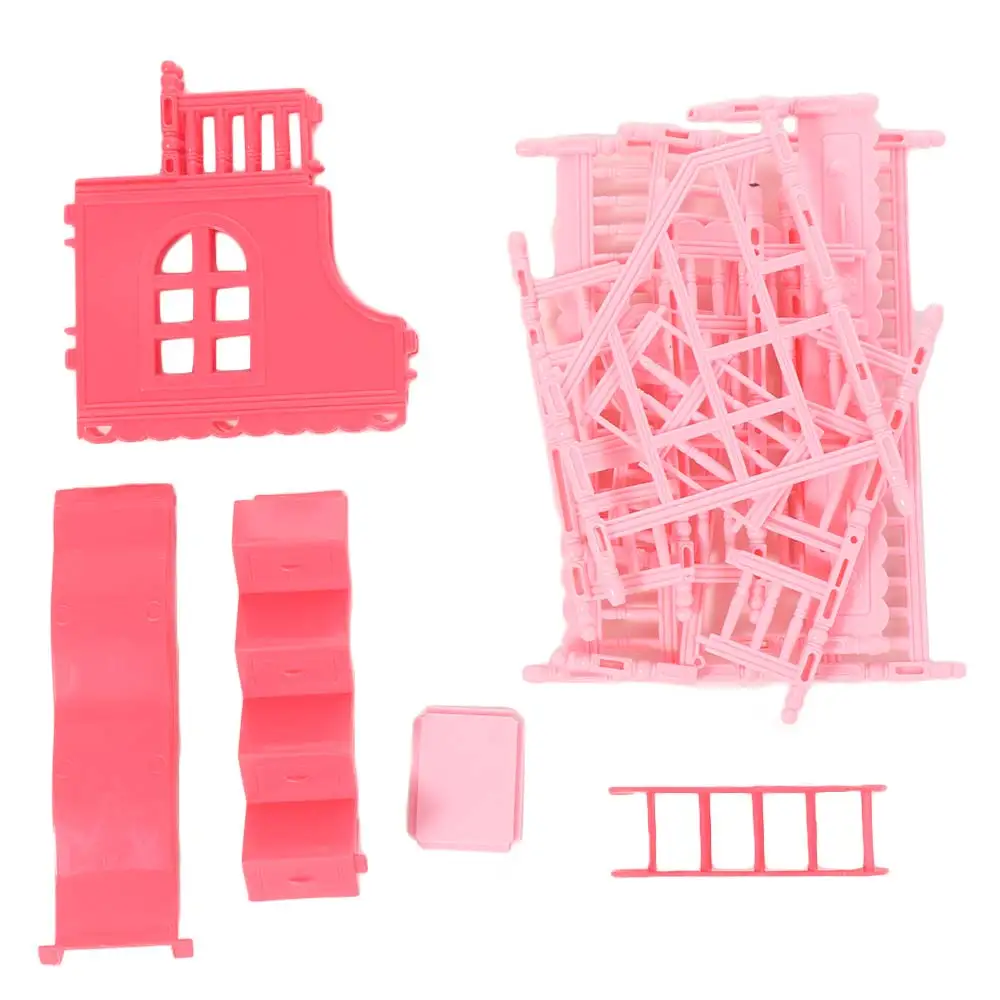 Pretend Play Dollhouse Bunk Bed Small Furniture Bedroom Decoration Bed Princess With Slide Simulation Dollhouse Furniture