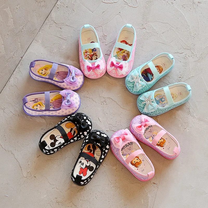 

Children New Disney Girl Kawaii Cartoon Mickey Mouse Canvas Shoes Spring Summer Autumn Frozen Elsa Princess Shoes Birthday Gift