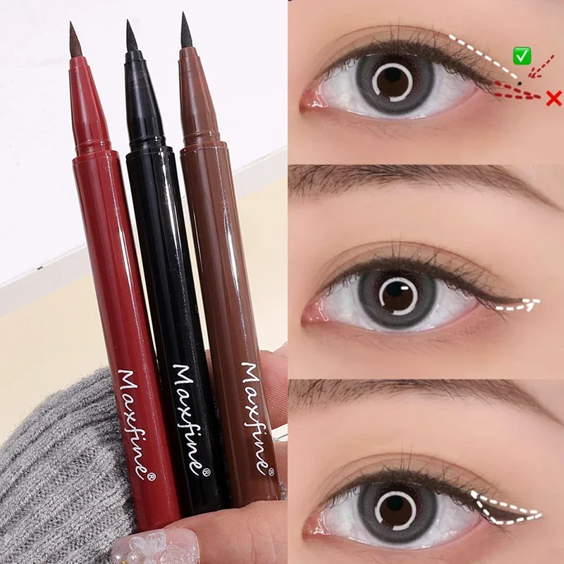 Schwarz braun flüssiger Eyeliner Stift matt wasserdicht glatt schnell trocknend Eyeliner Bleistift untere Wimpern Augen Make-up koreanische Kosmetik