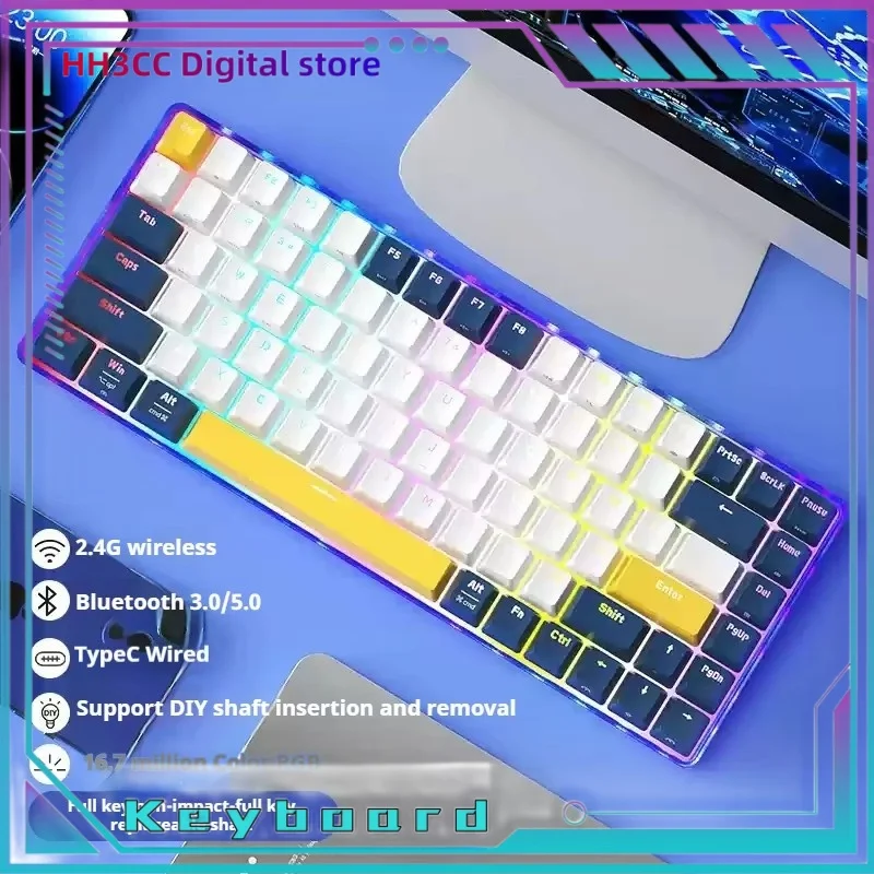 E-Sports Games Mechanical Keyboards Three Connection Modes 68 Key Usb Interface Tablets Laptops Desktop Computers Office Games