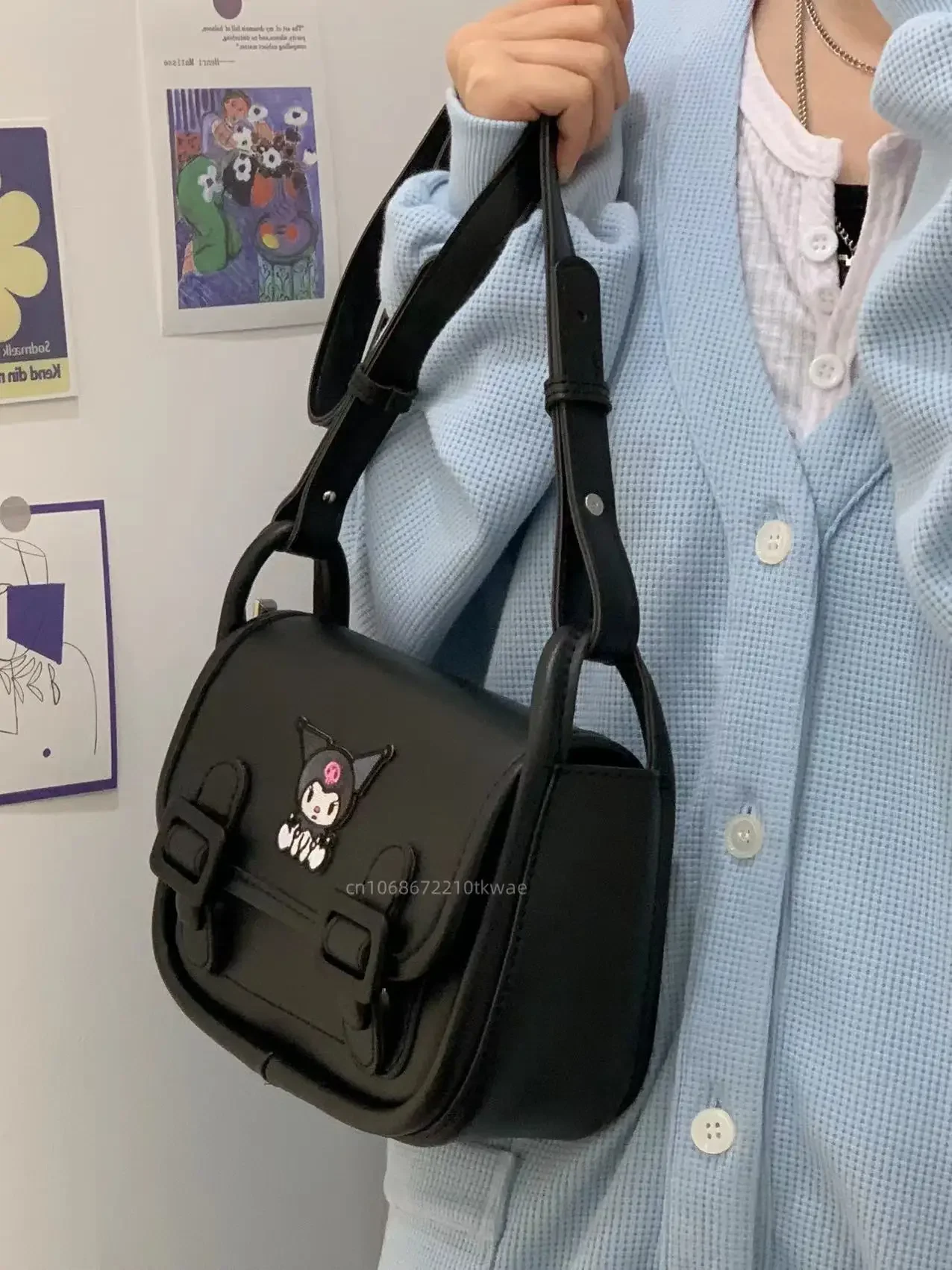 Kawaii Sanrio Kuromi Hello Kitty Cartoon AnimeCambridge High QualityPU Bagwith All-match Underarm Shoulder Bag Gift