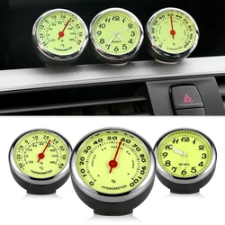 Auto Dashboard Lichtgevende Klok 3 In 1 Thermometer Hygrometer Afneembare Mini Horloge Auto Interieur Ornament In-Auto Decor Accessoires