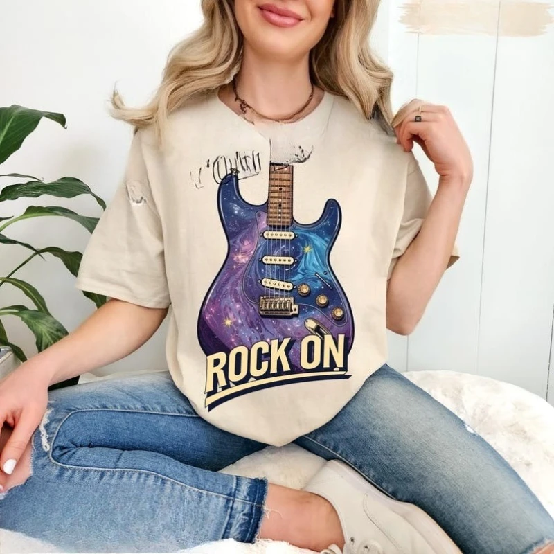 

Ace Frehley Shirt: Galaxy Electric Guitar Rock on Kiss T-Shirt, Ace Frehley Inspired Cosmic Rock Design, Music Lover Gift Tee