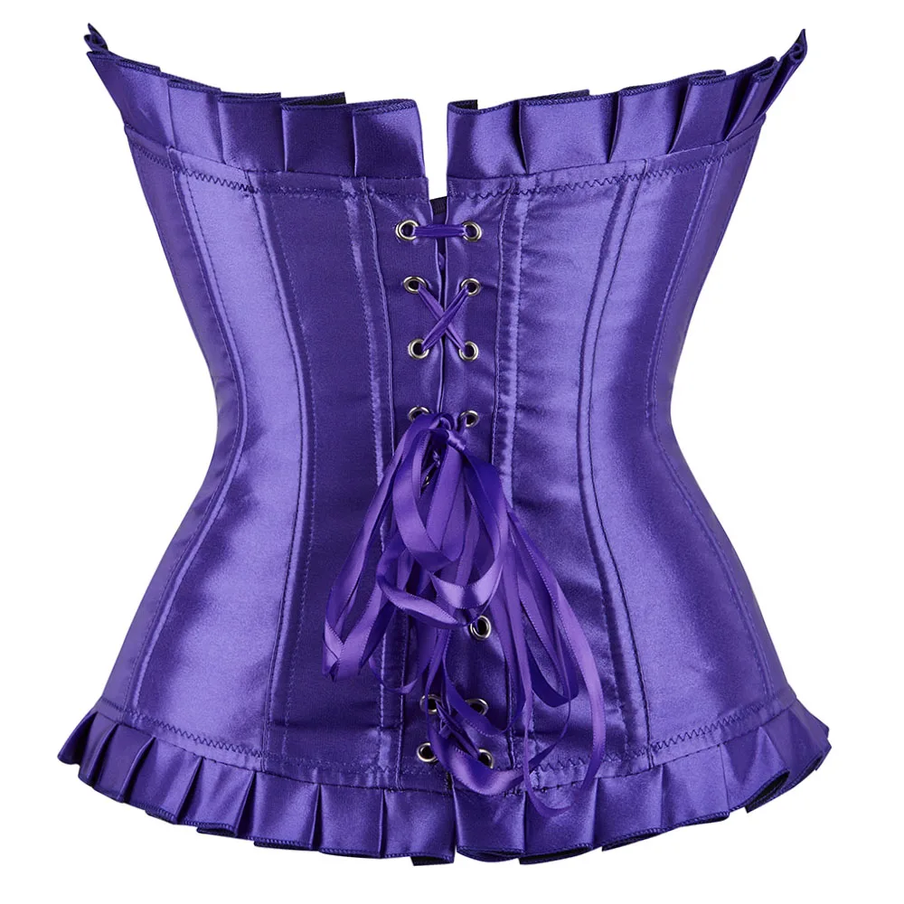 Satin Corset Top Overbust Victorian Corsets and Bustiers Plus Size 6xl Backless Corsets for Women fashion Blue Purple White