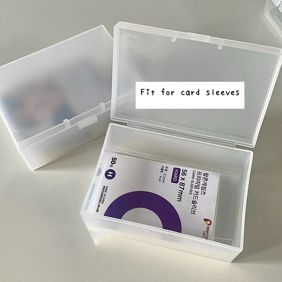 SKYSONIC 1pcs Frosted Storage Box,Transparent Stationery Organizer,Fit For Card Sleeves&Postcards,Desk Holder