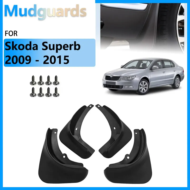 

4x For Skoda Superb 2 MK2 2009 - 2015 B6 3T Accessories Front Rear Mudguards Wheel Splash Guards Fender 2010 2011 2012 2013 2014