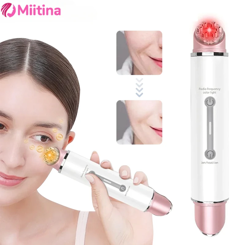 

Mini EMS Eye Massager Heating Vibration Massage Anti Wrinkle LED Photon Lighten Dark Circles and Eyes Bags Eye Skin Care Device