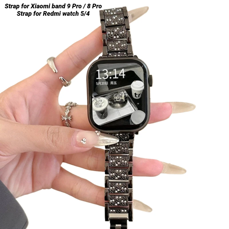 

Metal Strap for Xiaomi band 9 Pro Fashion Watchband For Redmi watch 5/4 Smartwatch Sport Wristband Woman Correa Bracelet