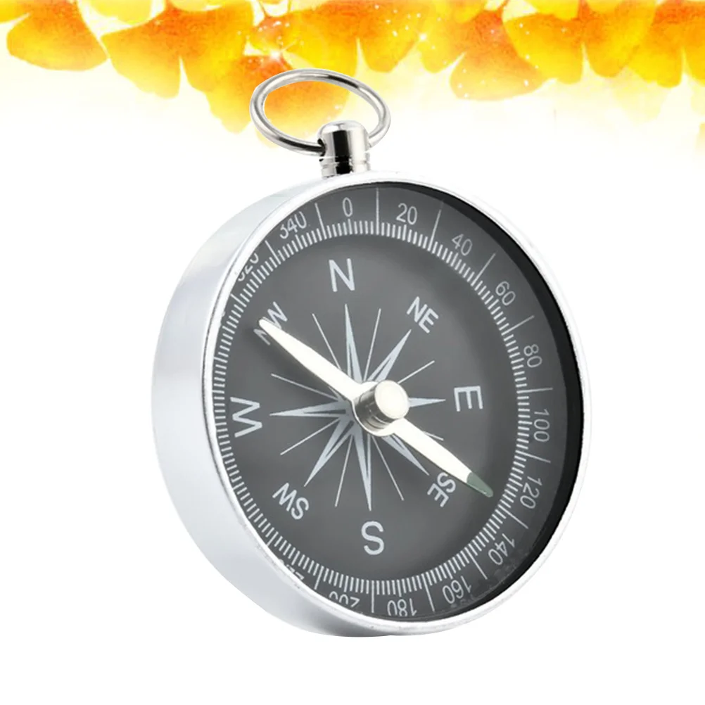 

2pcs Compass Keychain Durable Wear-Resistant Portable Outdoor Camping Hiking Aluminum Pendant Lightweight Metal Keyring