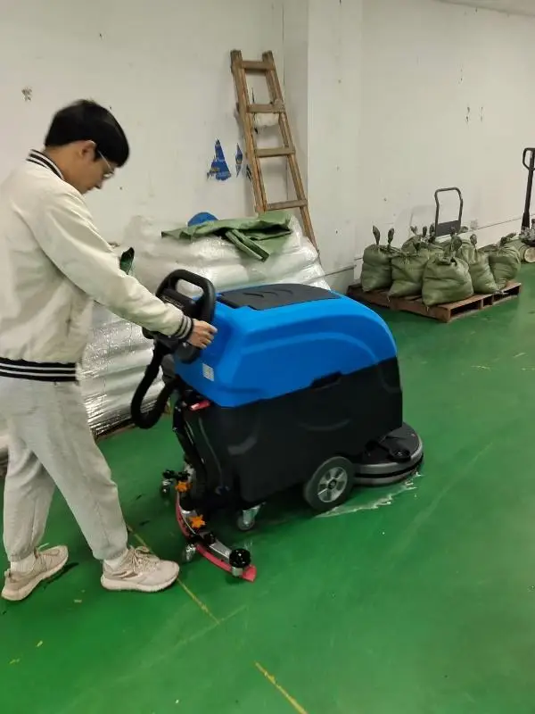 Electric Floor Scrubber, Commercial Cleaning Machine, Wet Dry Sweeper for Restaurants, Polishing Washer