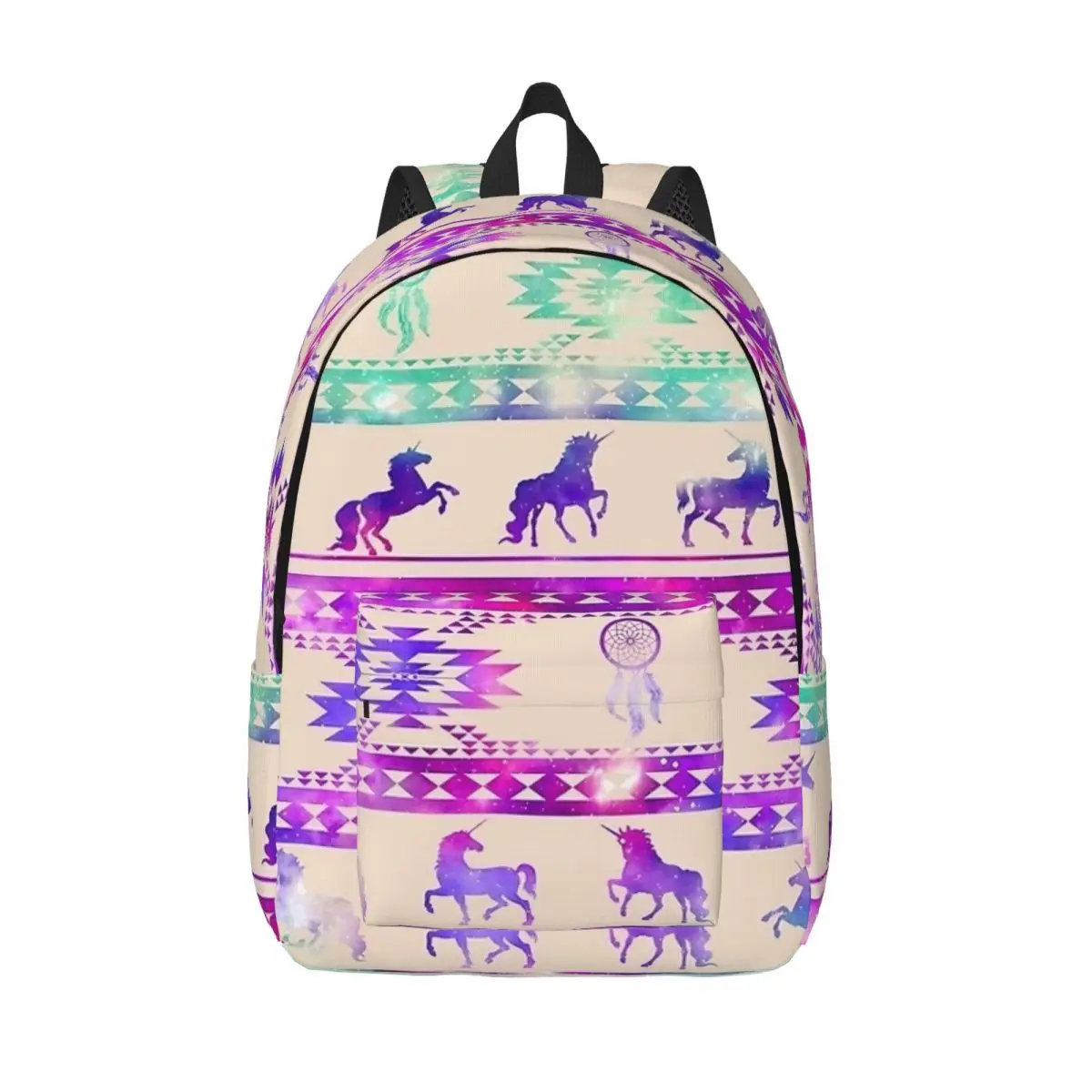 Mochila de lona para hombre y mujer, morada, rosa, galaxia, unicornio, escuela secundaria, estudiante universitario, dibujo, pintura, mochila de viaje