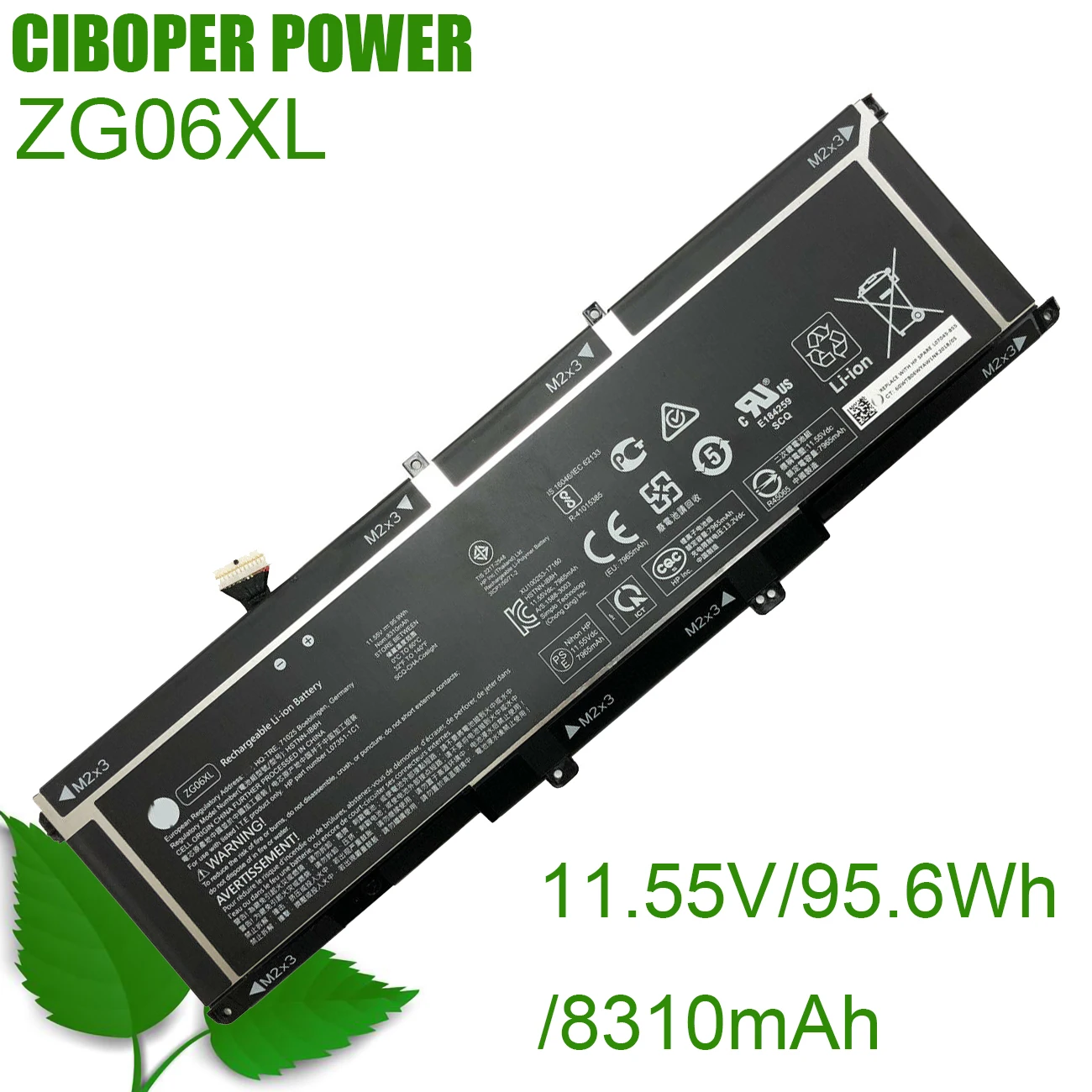 

CP Battery HSTNN-1B8H ZG06XL L07046-855 11.55V/95.6Wh/8310mAh For ELITEBOOK 1050 G1 ZBook Studio x360 G5 Series Notebook