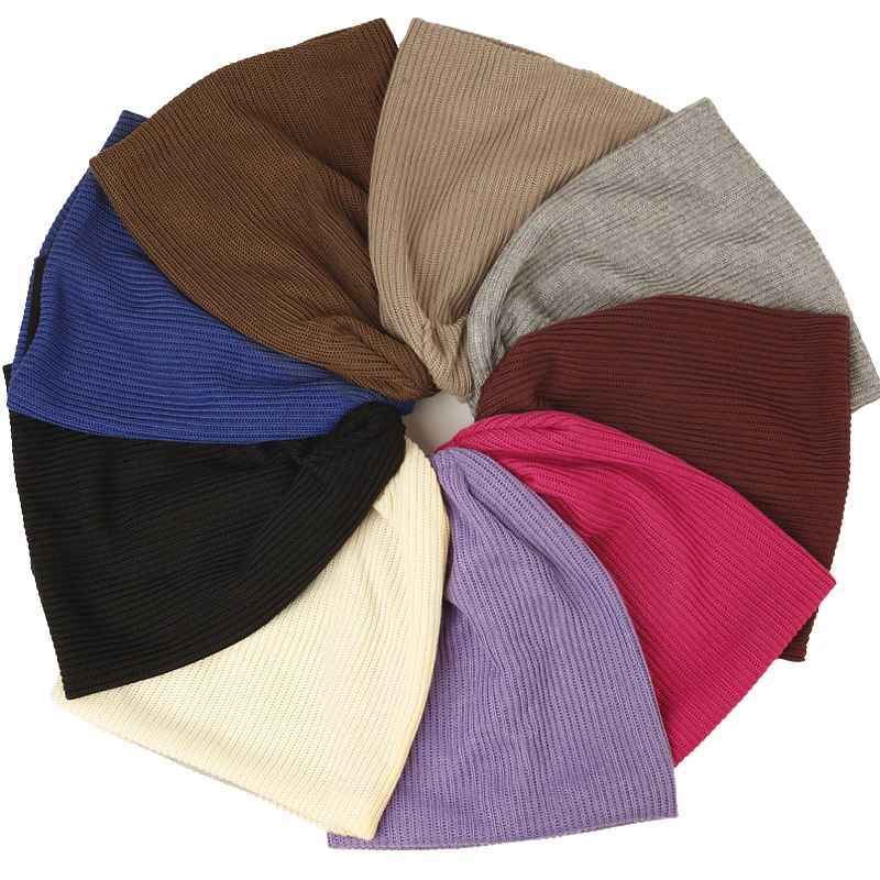Geebro Autumn Winter Stripe Solid Beanies For Women Fashion Knitted Hats Casual Beanies Hip-Hop Slouch Warm Skullies Bonnet Cap