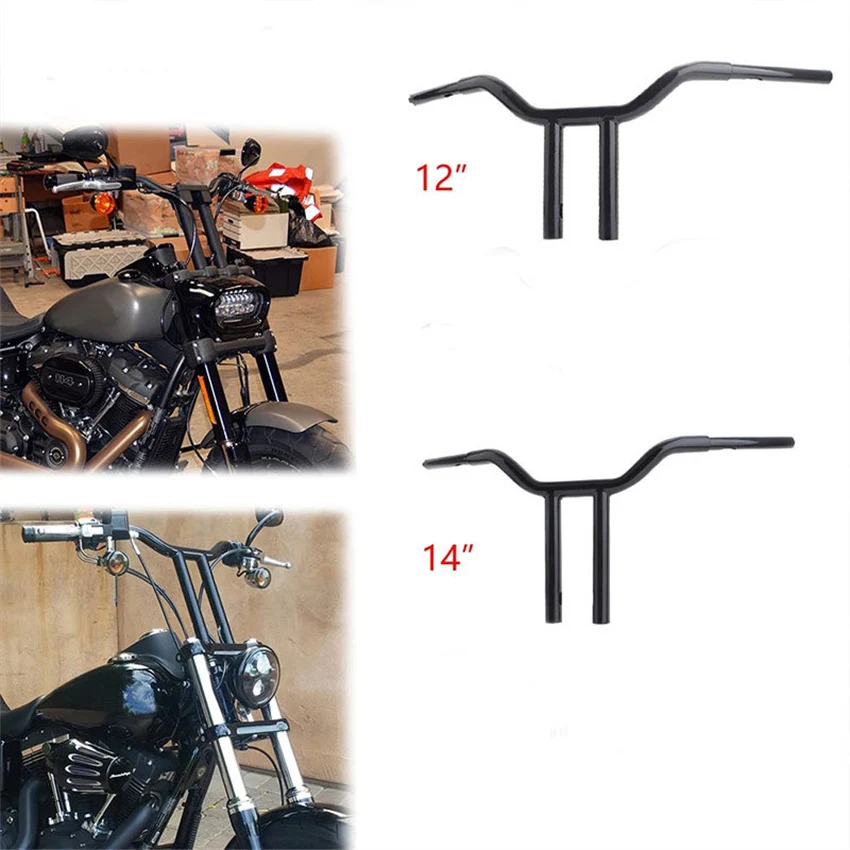 

12" 14" Height Retro Motorbike Handlebar Rise Pullback T-bars 1'' Drag Bars For Dyna Softail Sportster XL883 XL1200 X48
