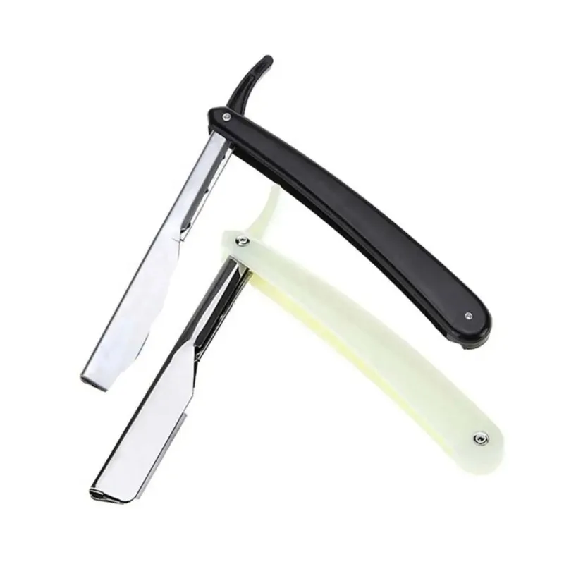 5pcs Adjustable Folding Straight Edge Razor - Stainless Steel Manual Shaver for Beard & Hair Cutting, Barber Tools Kit