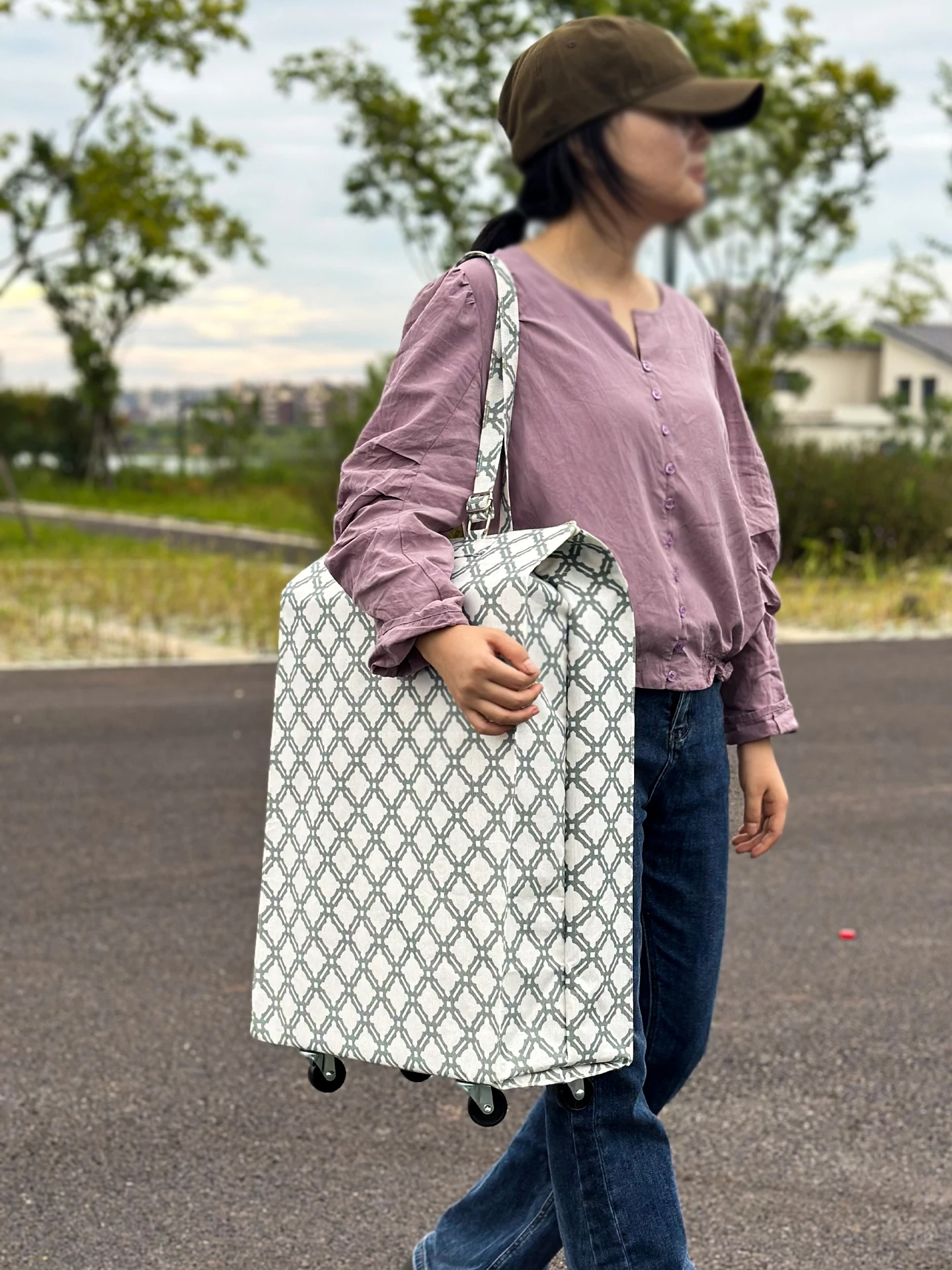 

Large Capaci Travel Bag Wheel Inclined Foldable Handbag Lage Bag for Busin Trip op Tourism Young ex