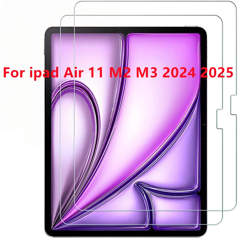 

2 шт., защитная пленка из закаленного стекла 9H для iPad Air 5, 4, 13, 11, 2024, M4, M2 Pro, 12,9, 11, 13, M3, M5, 2025, прозрачная защитная пленка для планшета