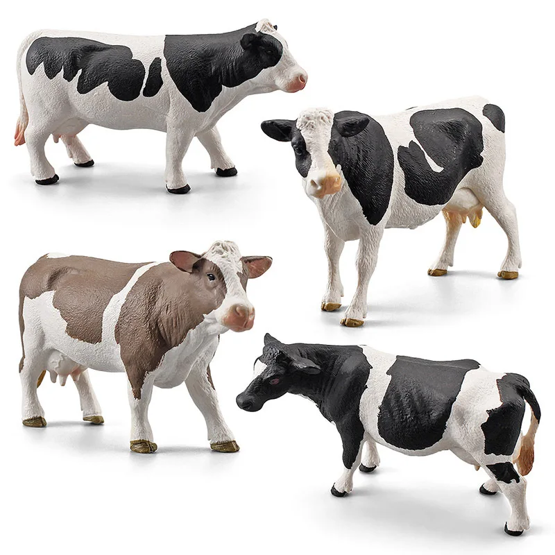 Simulation Animals Figurines Solid Cow Action Figures Farm Pasture Models Fun Toys Gifts for Kids Children Educational Toys