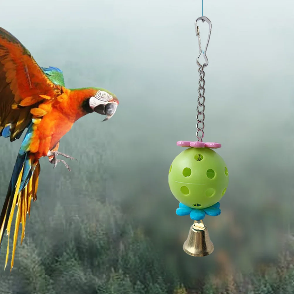 3 Pcs Parrot Toy Bell Acrylic Bird Pet Birds Chewing Training Bite Nail Odorless Plaything Metal Fittings Pecking Supply