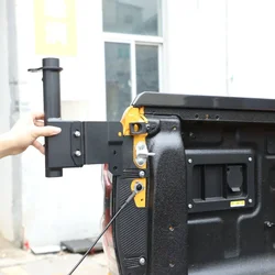 For Ford Ranger Wildtrak T9 2023-2025 Carbon Steel Black Car Tailgate Antenna Bracket Mount Holder Car Accessories