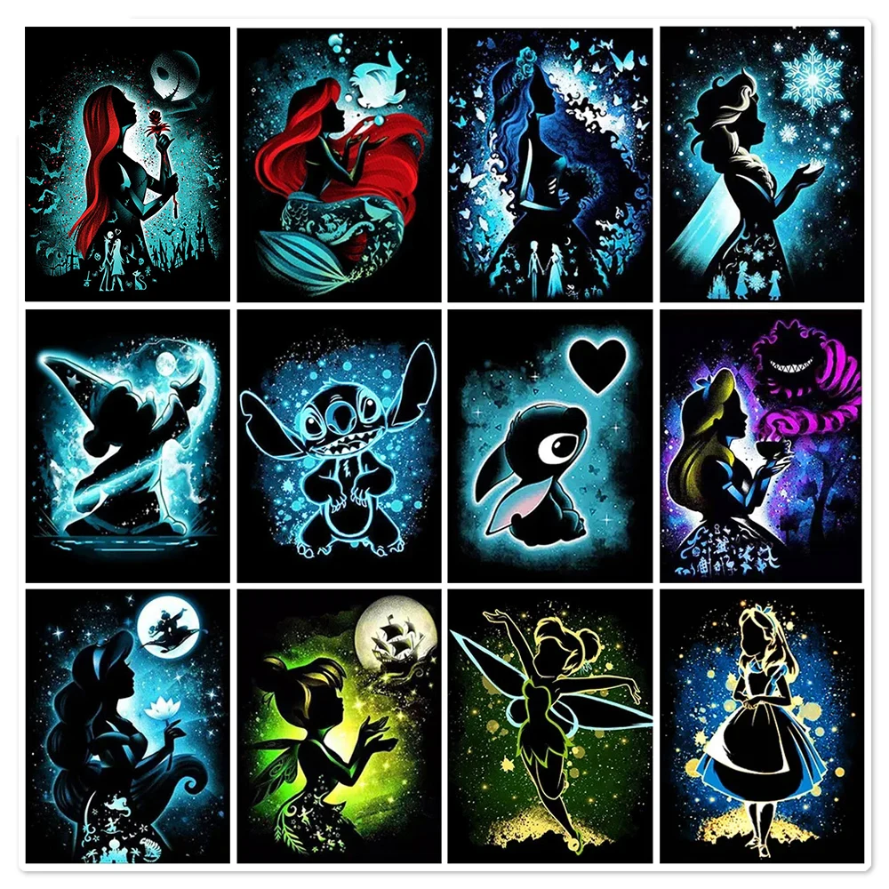 

Stitch Diamond Painting Disney Princess 5D Diy Full Round/Square Mosaic Embroidery Children's Bedroom Decor Handmade Gift