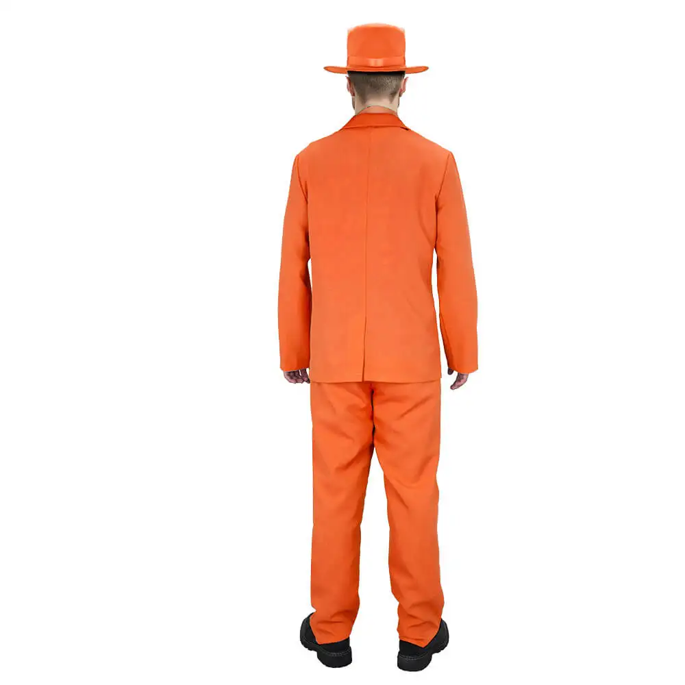 Fato de smoking Lloyd com chapéu masculino, fantasia de cosplay de Natal laranja mudo e mais burro, uniforme de festa temática de Halloween