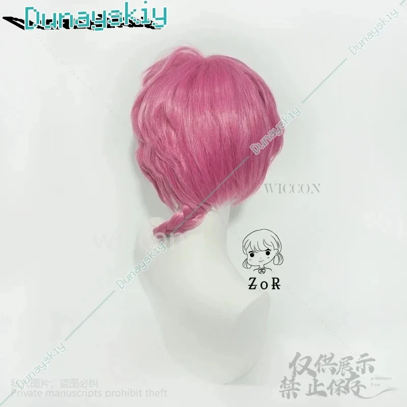 Ranma Saotome Cosplay Wig Anime Ranma 1/2 Dark Pink Ponytail Hair Black Fiber Hair+Free Wig Cap Halloween Male Female Customized view 5