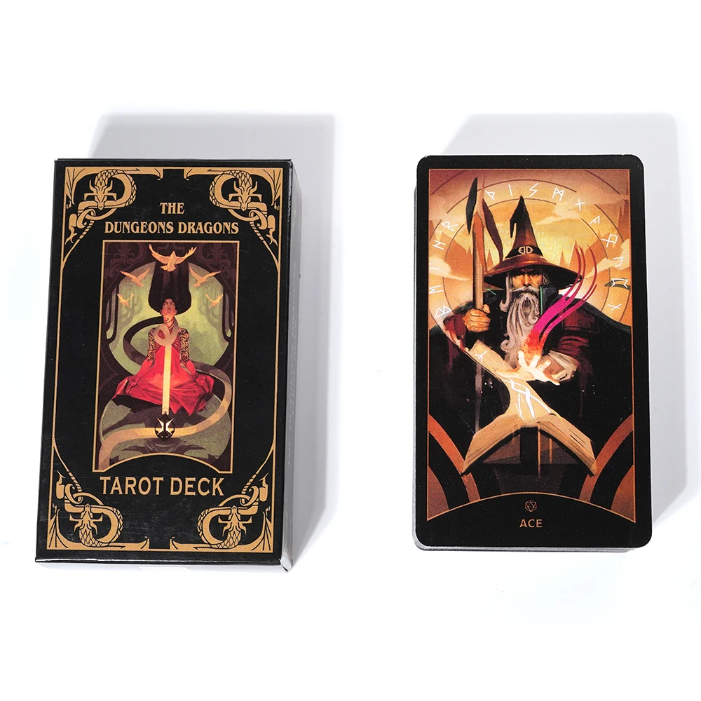 The Dungeons & Dragons Tarot 78-Card Deck شخصيات ومخلوقات مع أركانا الرئيسية والطفيعة من التارو