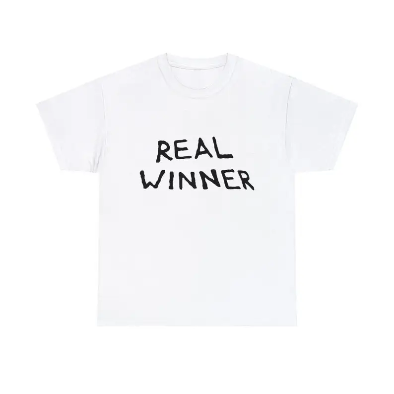 Camiseta de algodón Real Winner para hombre, camisa de manga corta de verano con cuello redondo