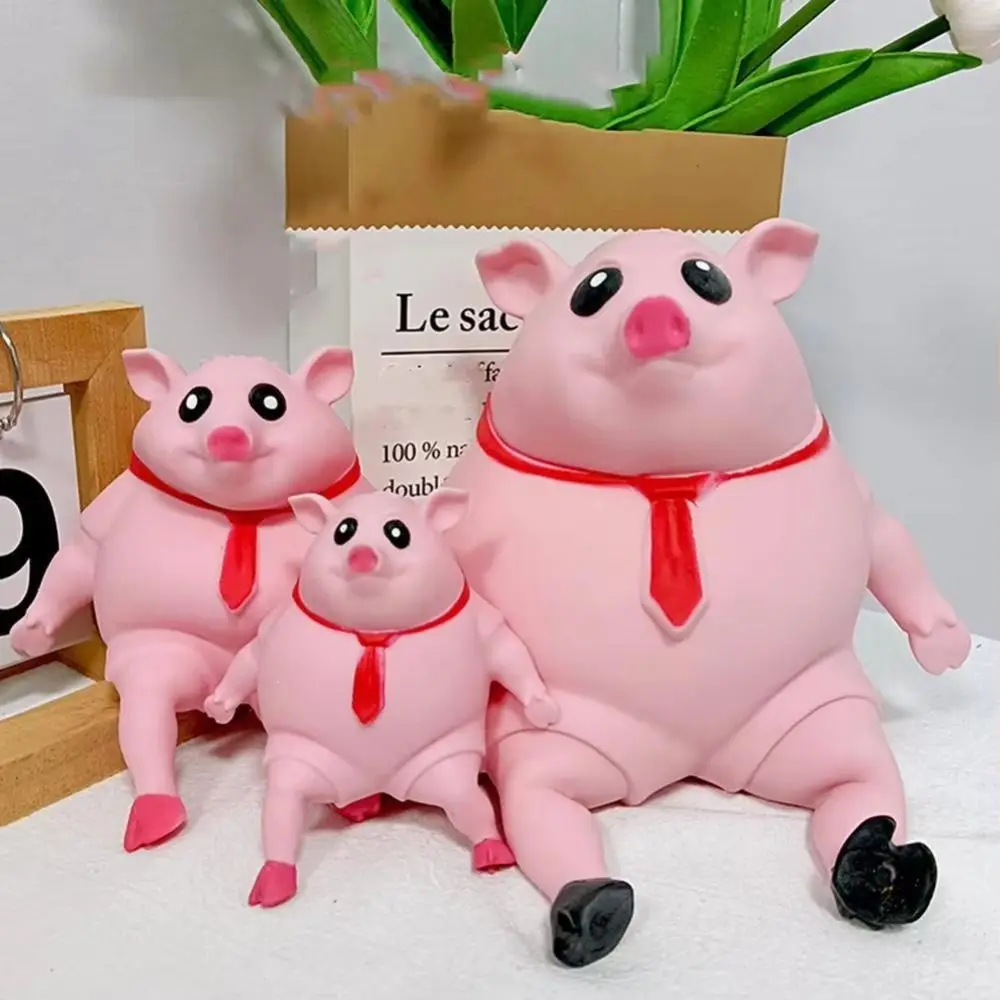 مضحك ضغط الخنازير الوردية الكبيرة ضد الإجهاد لعبة لطيف ضغط دمى على شكل حيوانات جميلة أصبع دمية لعبة لتخفيف الضغط الهدايا الكرتون الإبداعية #1