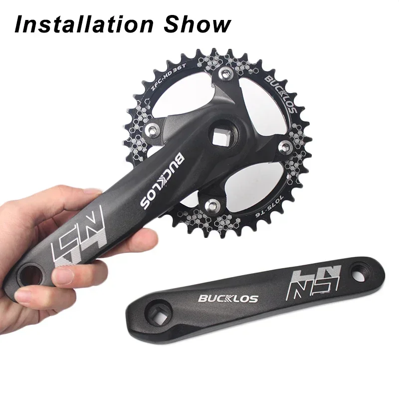 BUCKLOS 170mm MTB Crank Arms 104BCD Aluminum Alloy Mountain Bike Cranks Square Hole Cycling Bicycle Crank 8/9/10/11 Speed Part