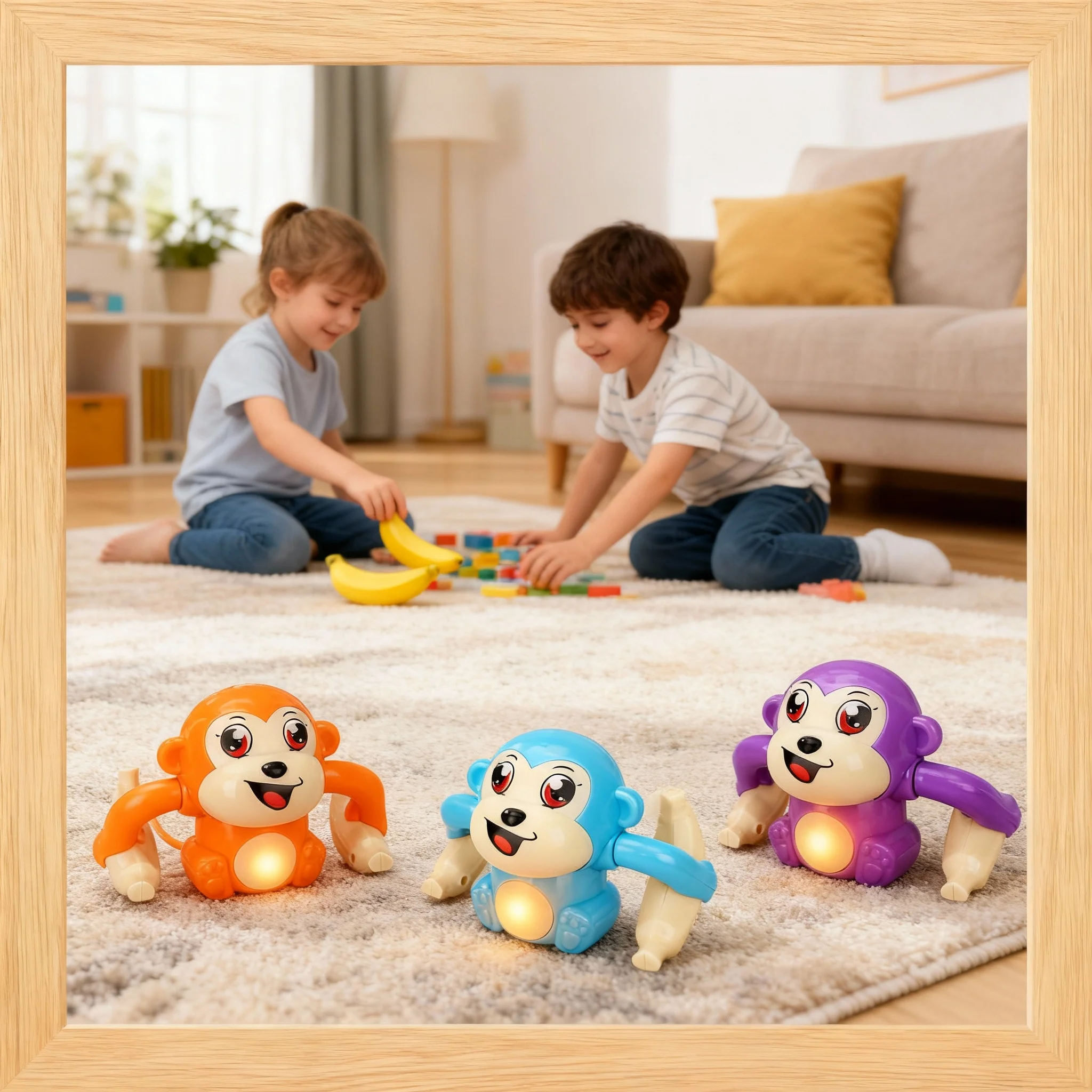 

Baby Crawling Toys Musical monkey Infant Moving fliping Dancing Toys with Light Toddler Interactive Development Tummy Time Gift