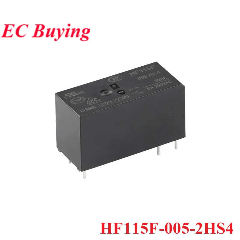 2pcs/1pc HF115F HF115F-005-2HS4 HF115F-012-2HS4 HF115F-024-2HS4 DC 5V 12V 24V High Power Relays 8A Foot 5.0mm 6Pin Relais