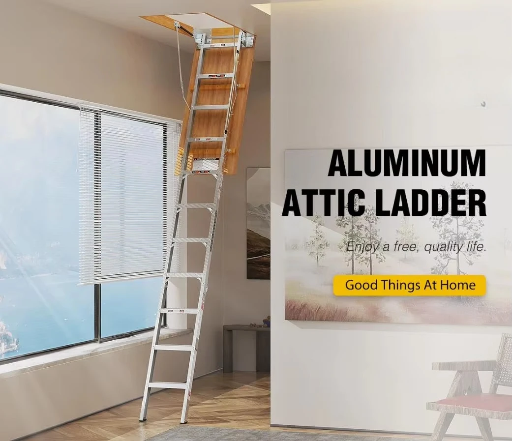 

Loft Lift Retractable Aluminum Household Floor Stairs Aluminum Folding Stairs Loft