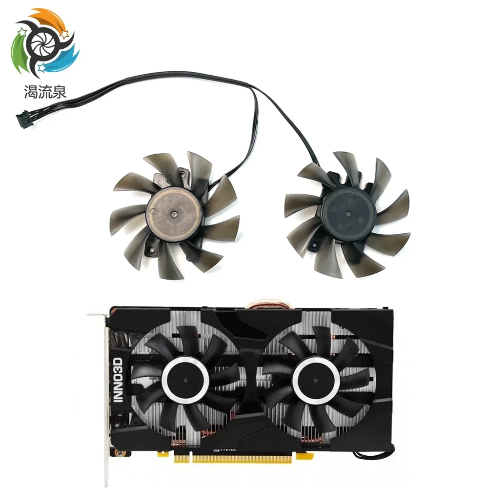 

New 2Pcs/set CF-12815S 4P Cooling Fan Replacement For Inno3D GeForce GTX 1660 Ti RTX 2060 Ggraphics Video card GPU Cooler Fan