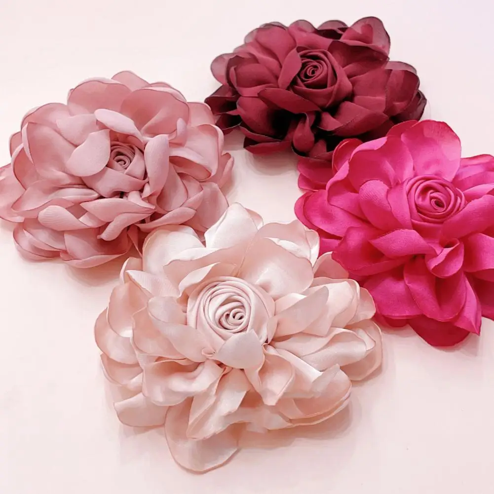 10cm Rose Fabric Flower Accessories Women Versatile Corsage Hair Clip Suit Lapel Clothing Bag Brooches DIY Corsage Buckle Making