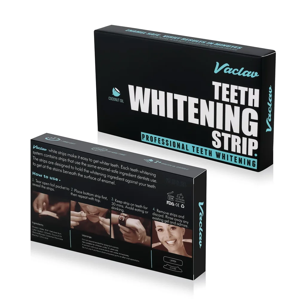 Vaclav Charcoal Teeth Whitening Strips Professional Teeth Whitening Kit for Teeth Sensitive Coffee Drinker Tooth Whitener Strips