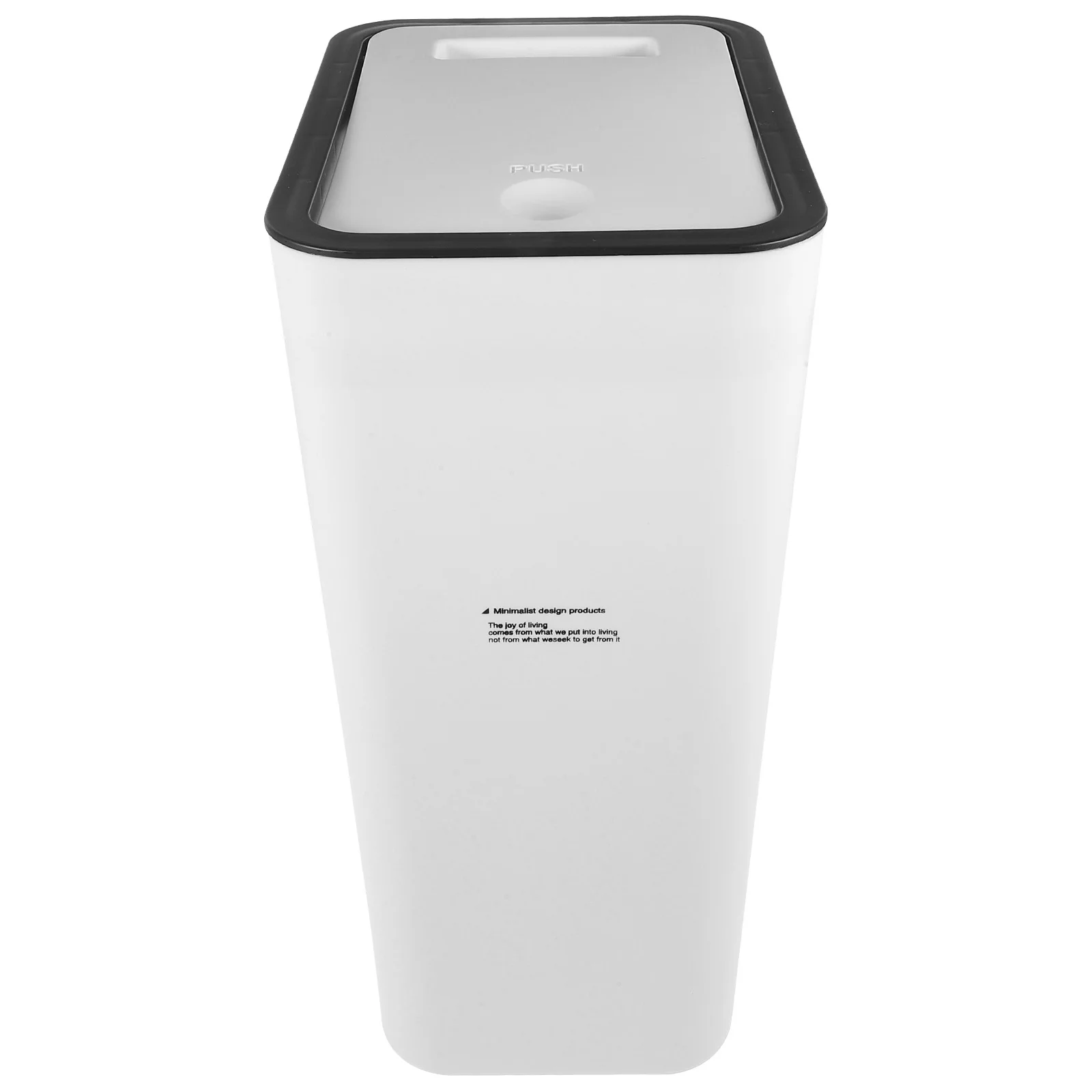 

1pc Push Trash Can with Lid Plastic Garbage Bin for Bathroom Kitchen Office Simple Waste Basket White Pedal Bin Household Trash