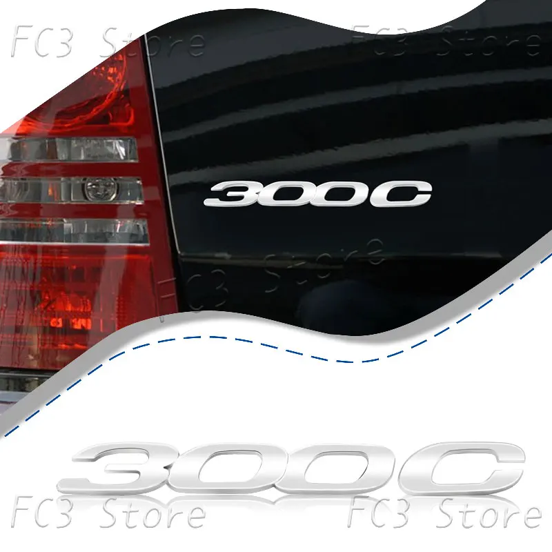 3D Chrome Metal 300C Logo Emblem Rear Trunk Decal Sticker For Chrysler 300C 200 300 Cruiser Voyager Sebring Accessories view 2