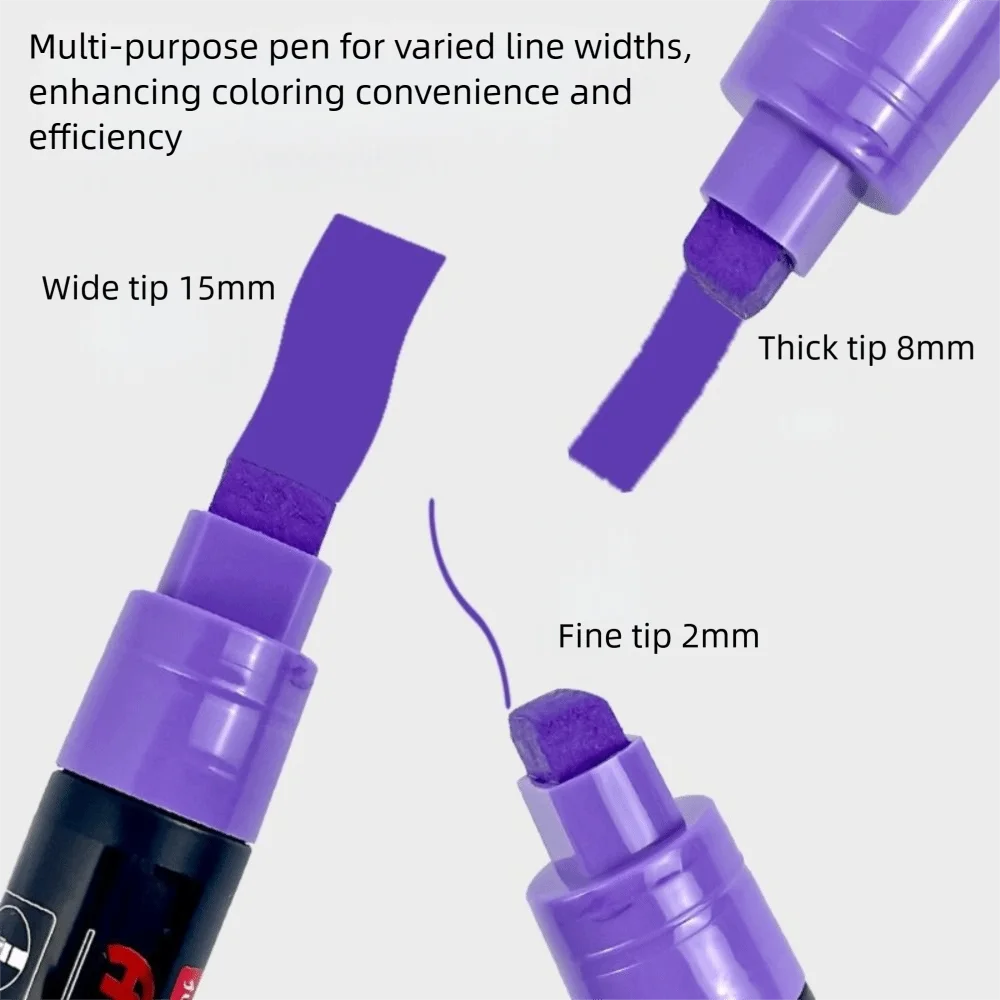 Large Capacity Acrylic Marker Pen 3 in 1 Pen Head 8MM/15MM Line Width POP Pens Waterproof Water-Based Ink